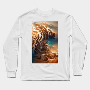 The Coffee Starry Teal ocean| starry night Long Sleeve T-Shirt